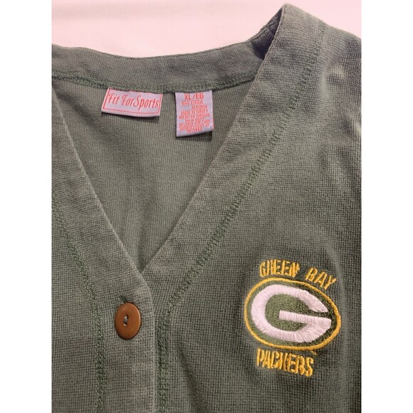 Green Bay Packers Women's Button Up Cardigan With Pockets Green XL P2 - Picture 5 of 7